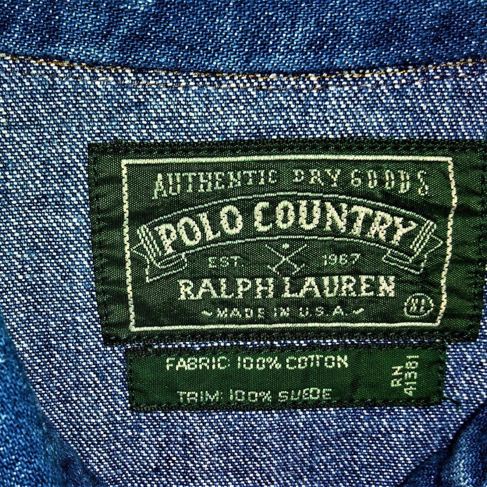 Vintage Ralph Lauren!!* denim long sleeve. - Picture 5 of 8